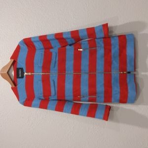 Blue / Red Striped Wool Coat - Max & Co